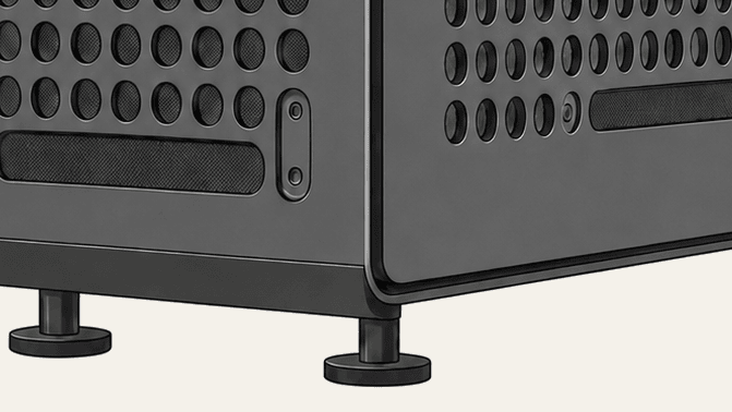 The machined feet the Ox1 stands on.