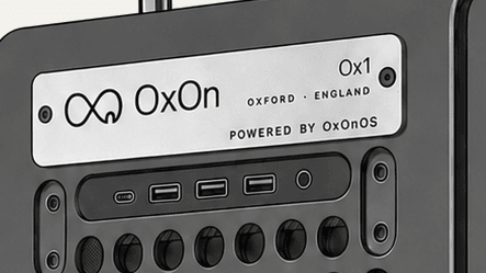 The engraved plate on the front of the Ox1.